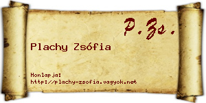 Plachy Zsófia névjegykártya