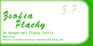 zsofia plachy business card
